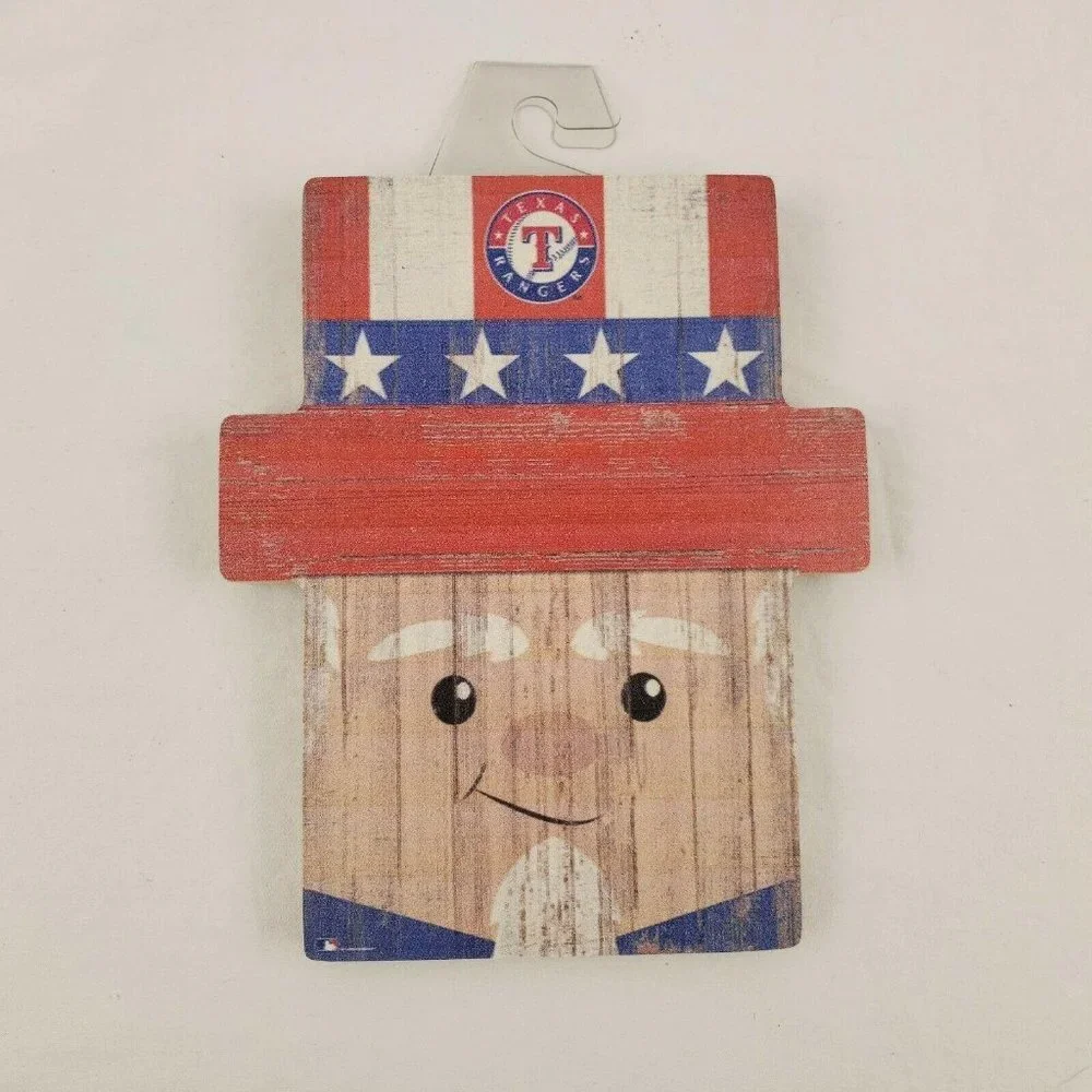 Texas Rangers Uncle Sam Baseball Wooden Sign